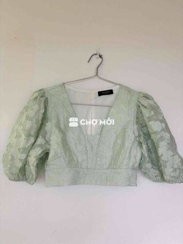 Áo crop top nữ xanh mint