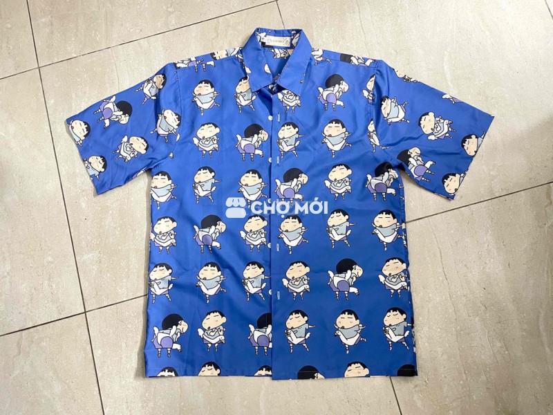 Only 14k Áo sơ mi hoạ tiết ShinChan size L 83-85kg