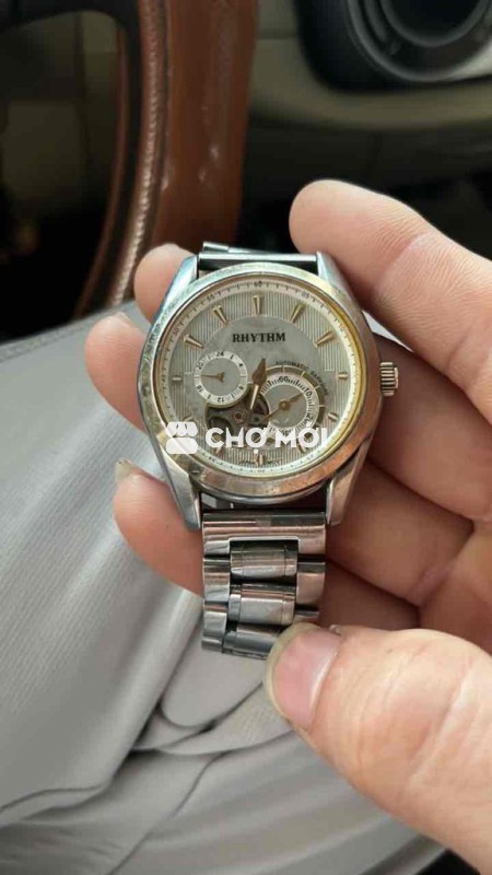 Đồng hồ Rhythm Nam Thép không gỉ Bạc