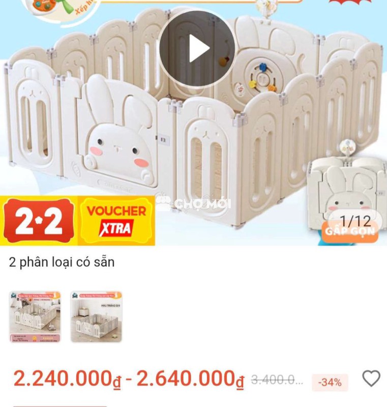 Cũi em bé nhựa trắng xám