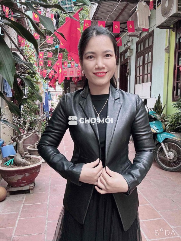 Áo vest blazer nữ da thật sz s