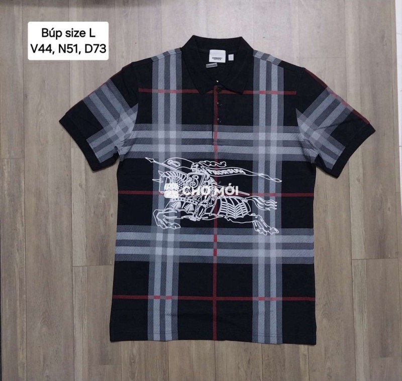 Áo polo nam Burberry vải kẻ caro size L