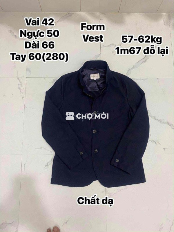 Áo vest nam SIMPLE LIFE Dạ Xanh đen S