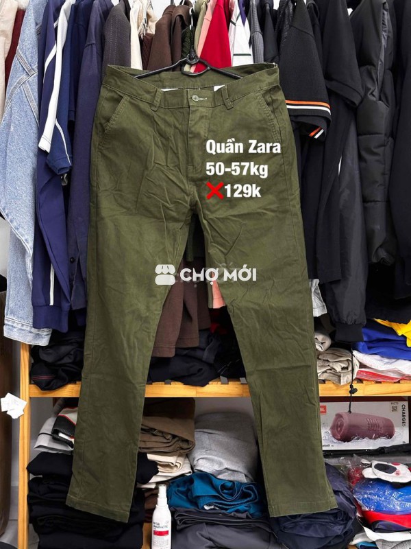 Quần dài Zara Nam Xanh rêu