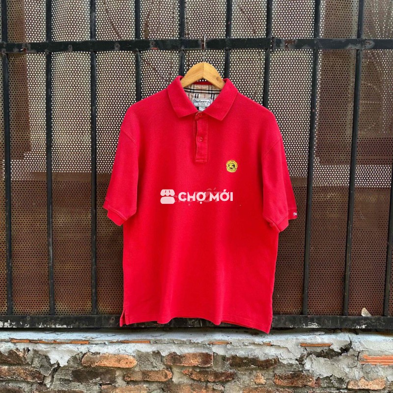 Polo burberry london vintage màu đỏ