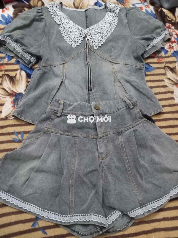 Set váy bò nữ vải bò Freesize