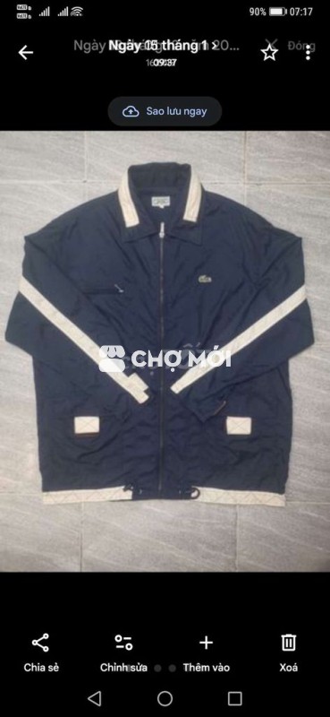 Áo khoác dù gió Lacoste Sport Vin90s BSXanh form L