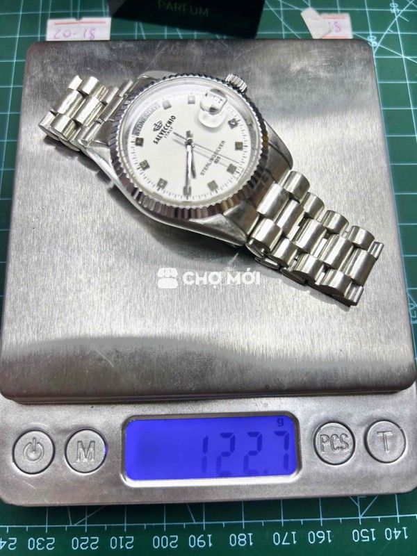 Đồng hồ SALVECCHIO Nam Bạc đúc Full Dây bạc