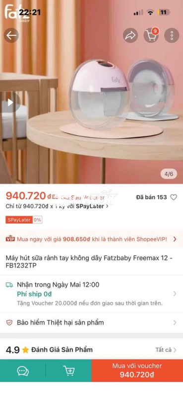 máy hút sữa Fatzbaby Freemax 12