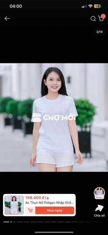Áo thun nữ Cotton Trắng