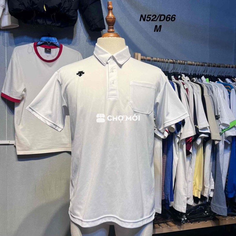 Áo polo Descente Nam size M Trắng
