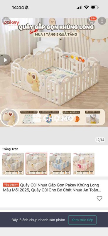 Quây cũi Pakey Khủng Long 1m5x1m9