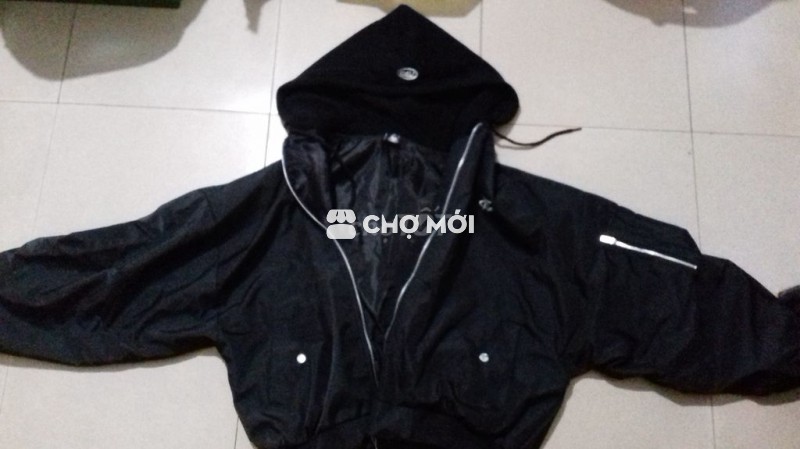 Áo khoác FAFIC nỉ nylon Đen