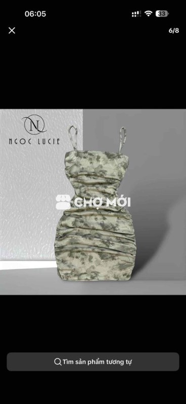 Đầm Ngoc Lucie Nữ Xám trắng