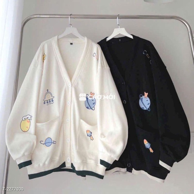 Áo khoác cadigan trái đất cute  55-80kg TTS