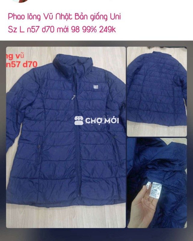 Áo phao lông vũ Nhật size L n57 d70