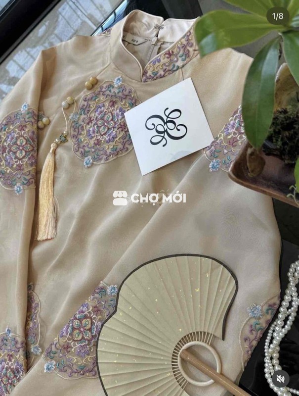 Áo dài Edini Nữ size S màu Kem