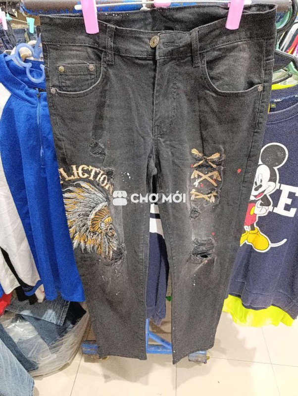 Quần jean nam DSSQUARED Cotton Đen size 34