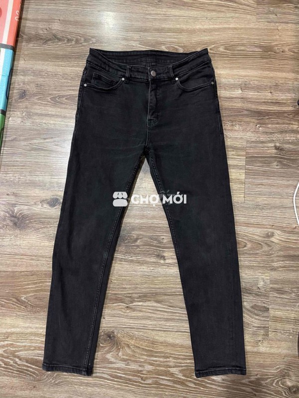 Quần jean Krik nam Slim fit Đen size 30