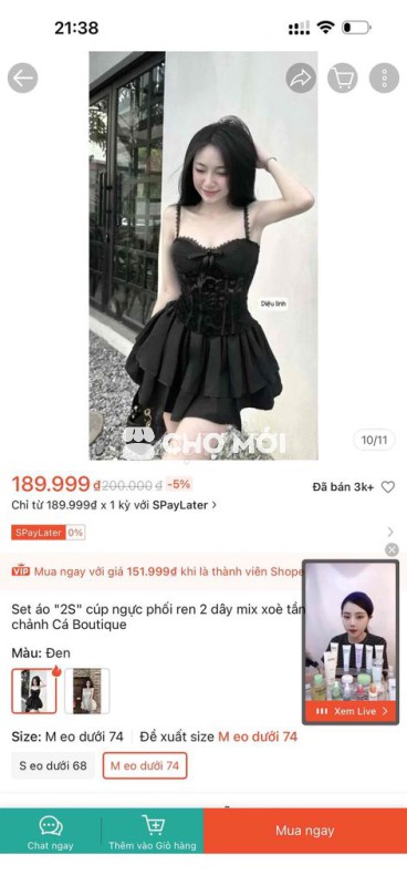 Đầm Nữ Ren Đen size M