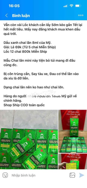 Dầu lăn mini 8ml của Mỹ Mới Về