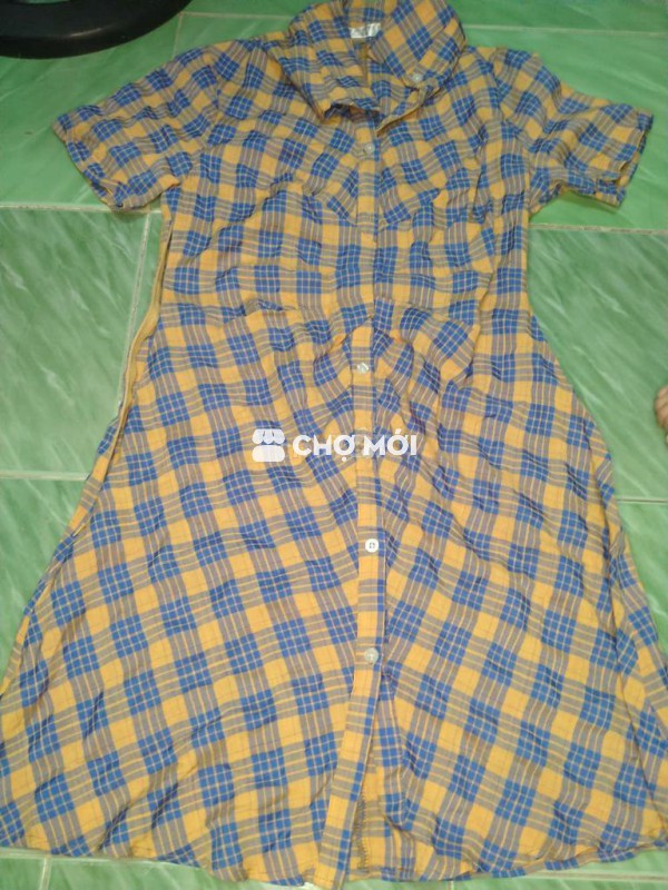 Đầm nữ kẻ caro thắt eo