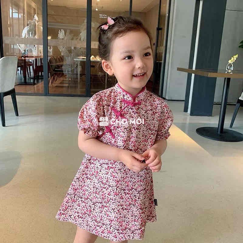 Sườn xám bé gái Hồng