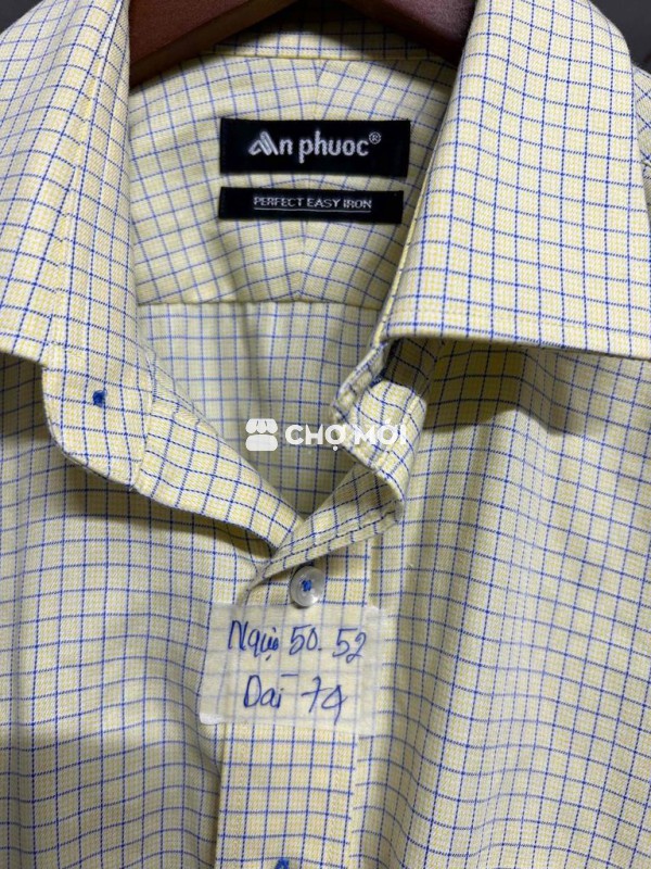 Áo sơ mi An Phước Nam Vàng kẻ xanh