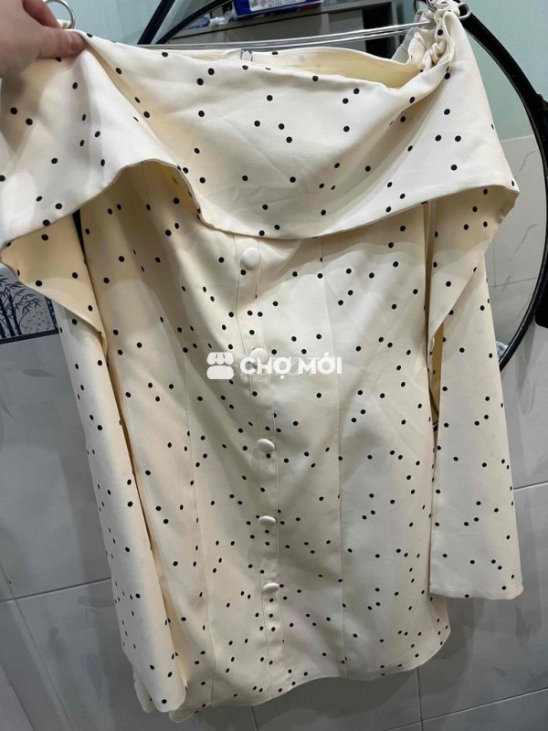 Đầm Changin nữ trắng chấm bi size L