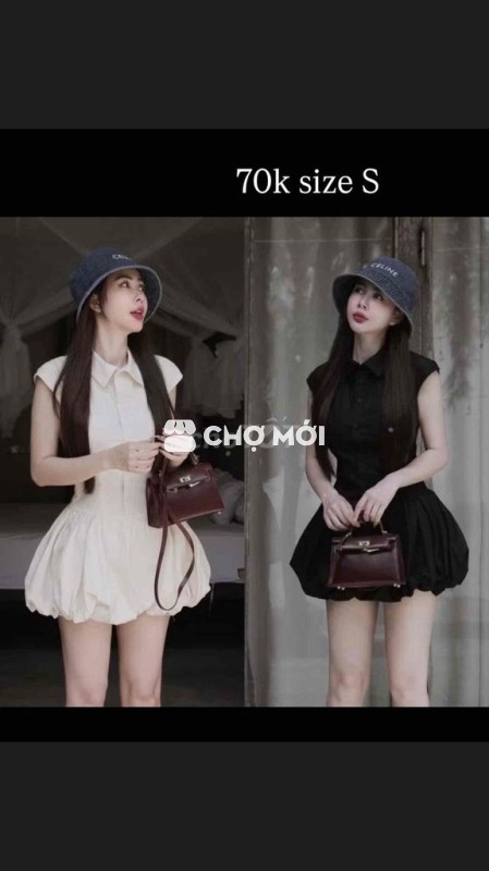 Đầm nữ dáng bí màu be size S