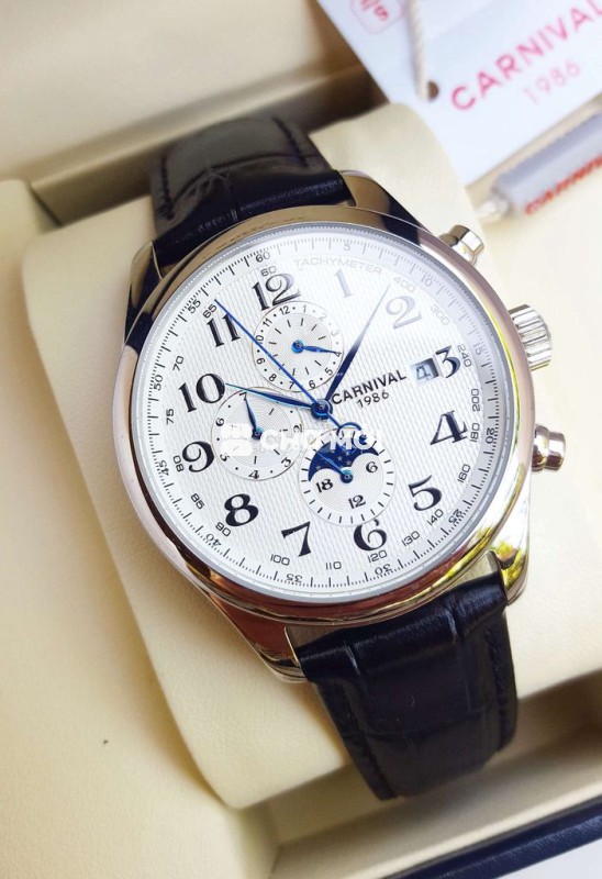 Đồng Hồ Lịch Trăng Sao Máy Cơ Carnival Chính Hãng