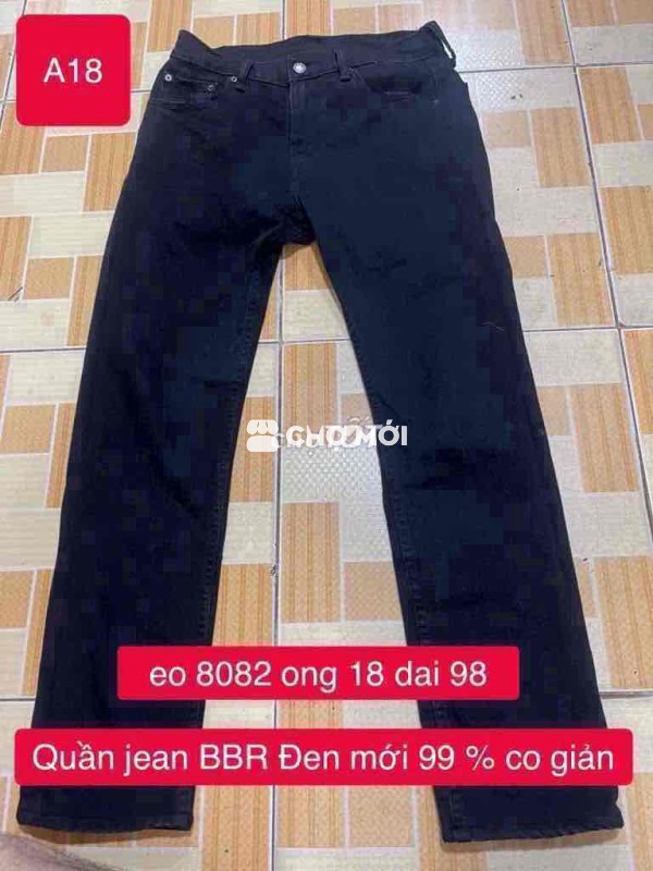 Quần jean nam BBR Đen size 31 Mới 99%