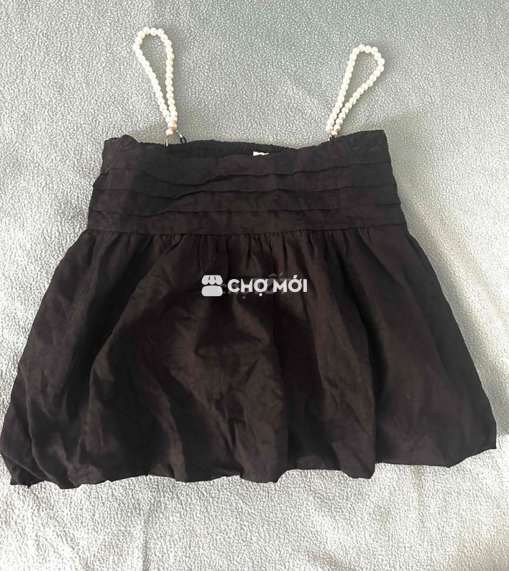 Pass áo dây ngọc trai màu đen