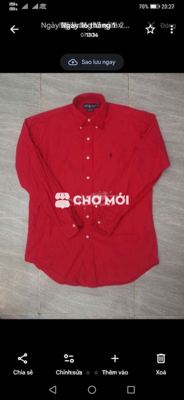 Áo sơmi khoác Ralph Lauren Blake CottonVin form L