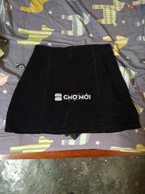 Chân váy nữ vải nhung Đen