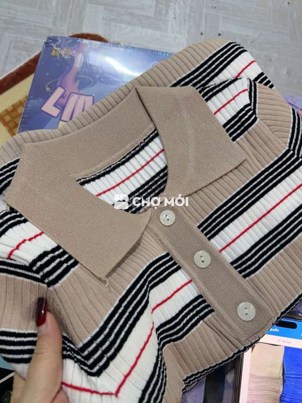 Váy len nữ BBR kẻ sọc cộc tay