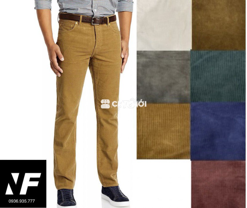 Quần kaki nam nhung tăm
