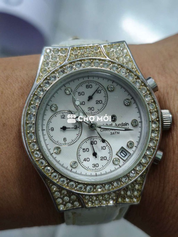 Đồng hồ Pháp 3 cốt 6 kim, size 36mm,đính đá pha lê