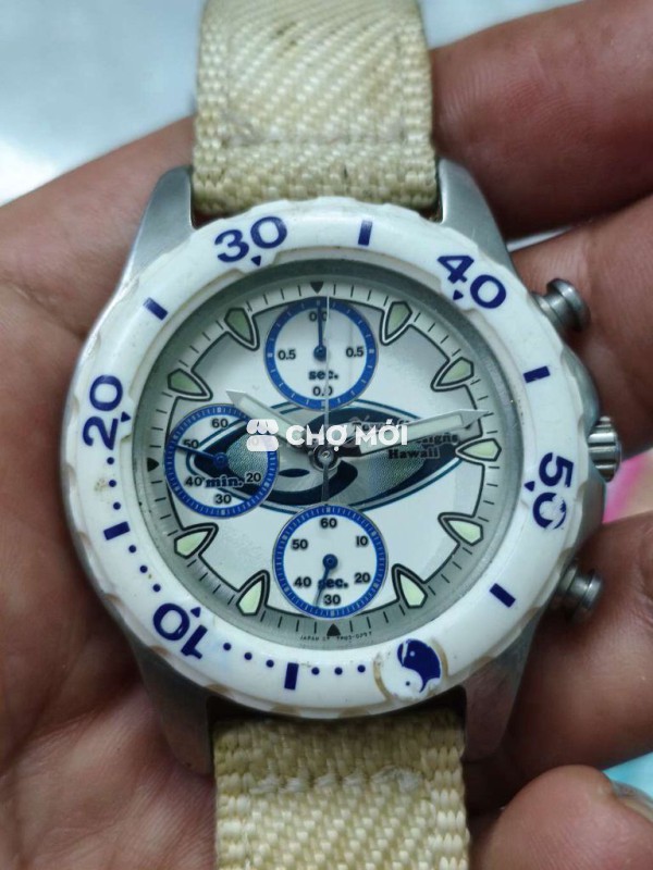 Đồng hồ Nhật 3 cốt 6 kim 39mm, niềng xoay ,dây dù