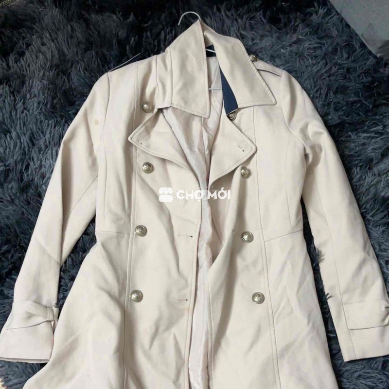 Áo khoác trench coat Nữ Kem
