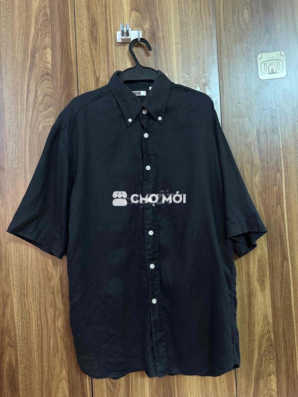 Áo sơ mi Uniqlo Nam Đen size L 90%