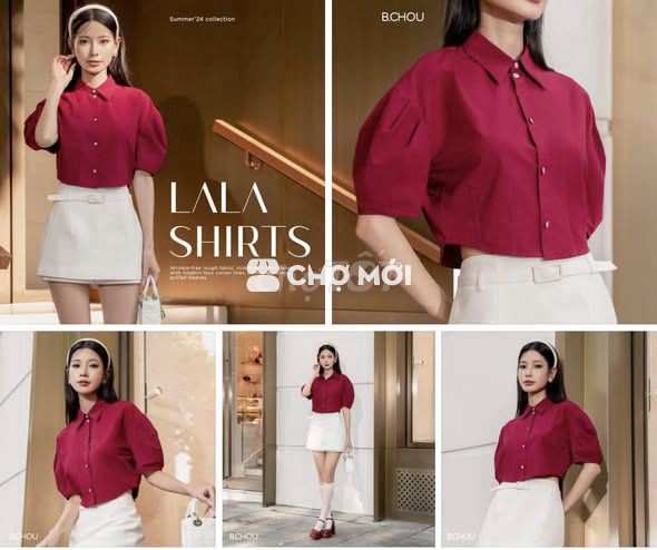 Áo sơ mi B.CHOU Lala Nữ Đỏ đô S