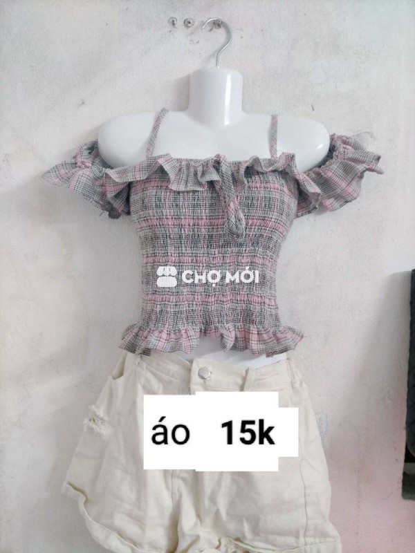 Áo nữ kẻ caro size S chưa mặc