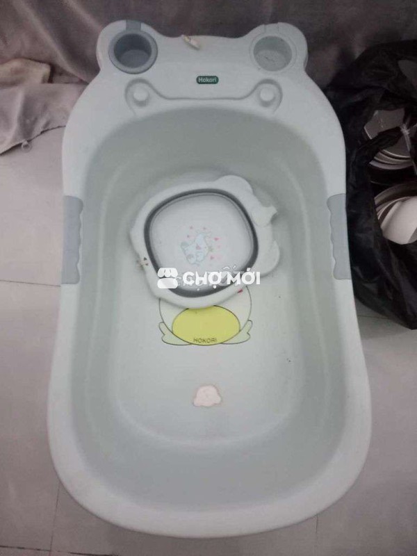 Thau tắm em bé Hokori Xanh 95% mới