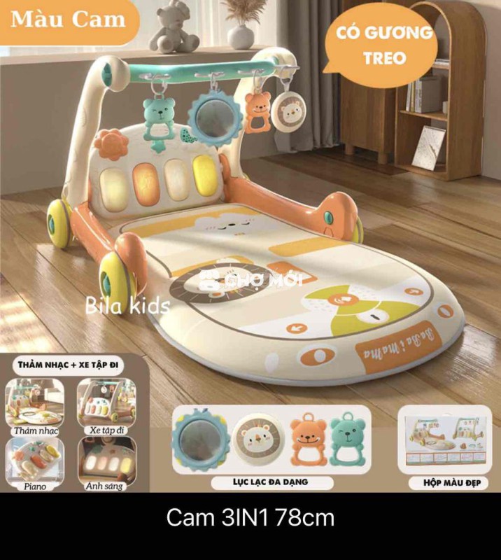 pass Thảm nhạc kiêm xe tập đi Bila kids mới 3in1