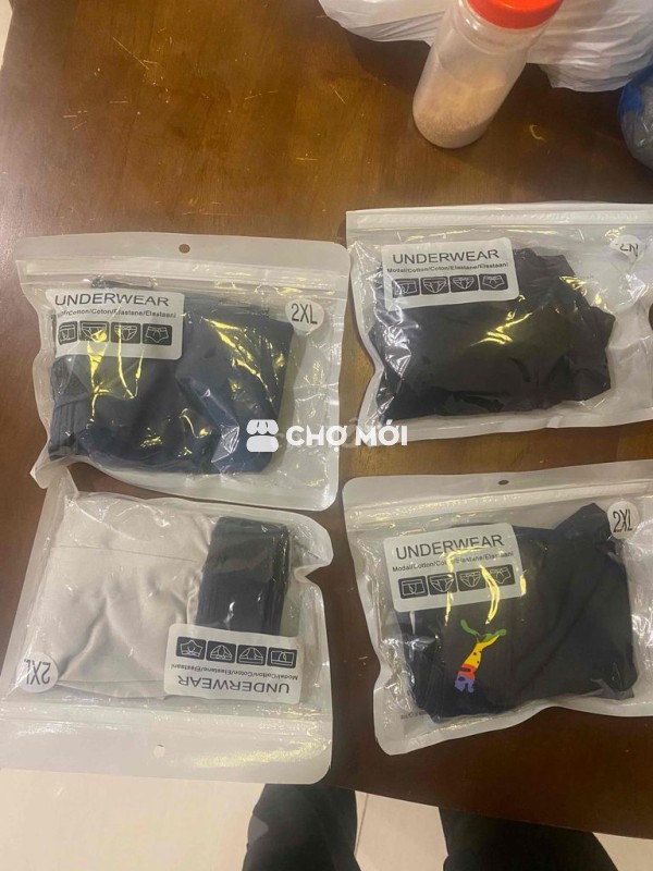 4 Quần lót nam mới Cotton 2XL, nhầm size nên Pass