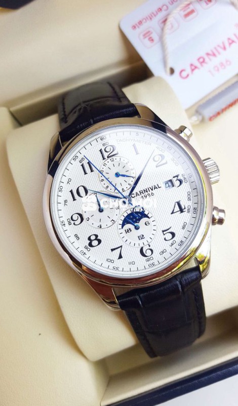 Đồng Hồ Cơ Carnival Triple Calendar Cực Đẹp & Bền