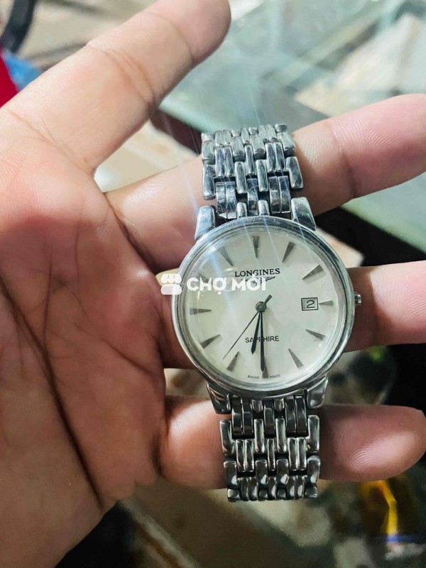 Đồng hồ đeo tay Longines Nam Kim loại Bạc