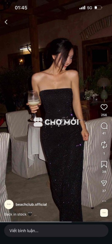 Đầm dạ hội Nữ Bling bling Đen