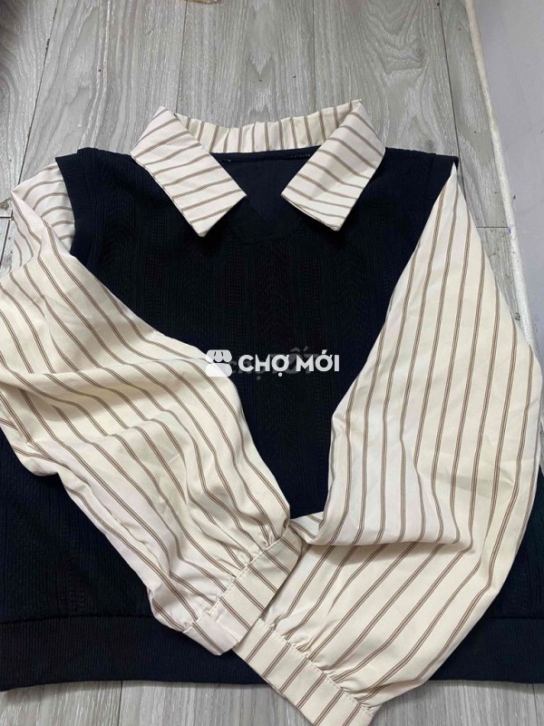 Áo len gile nữ kiểu Hàn Đen